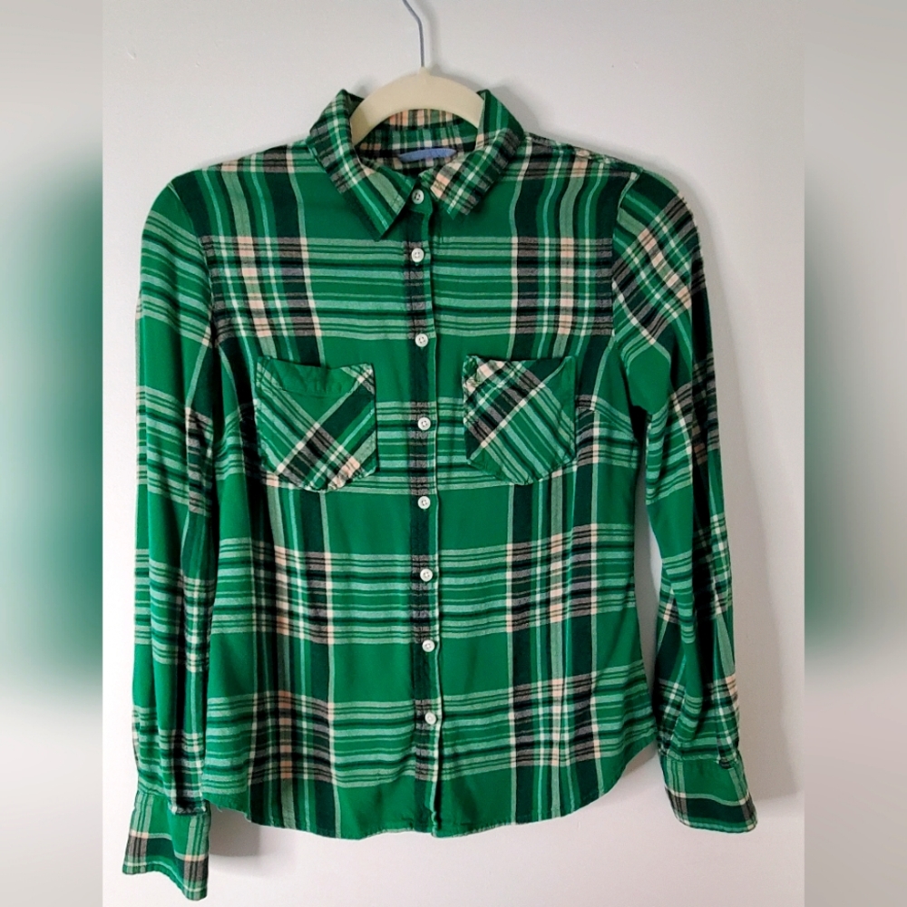 Merona Green plaid shirt Size small